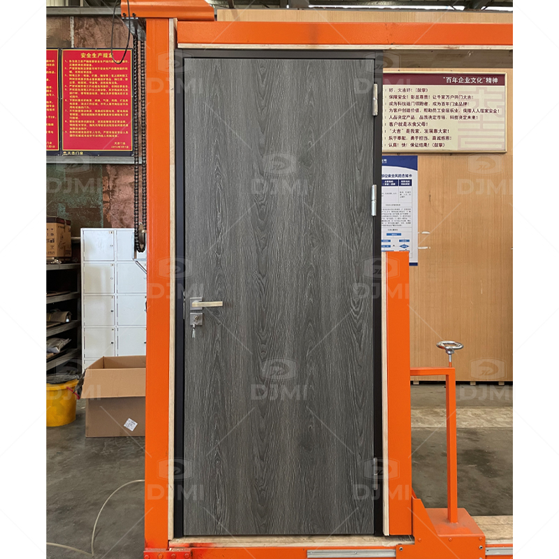 Green Glass Commercial Steel Frame Wood Door